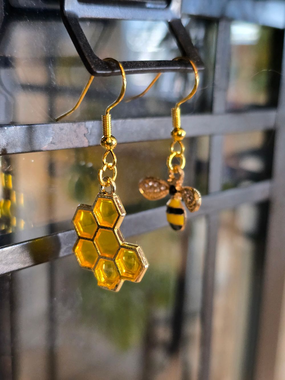 Bee & Honeycomb Earrings